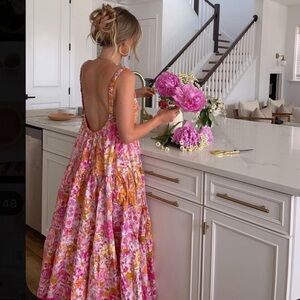 NWOT-SOLD OUT ONLINE Free People Floral Maxi Backless Dress